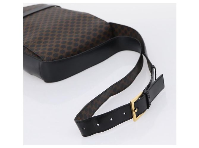 Céline Borsa a tracolla CELINE Macadam Canvas PVC Nero Tono Oro Auth mr2929A - vista 7