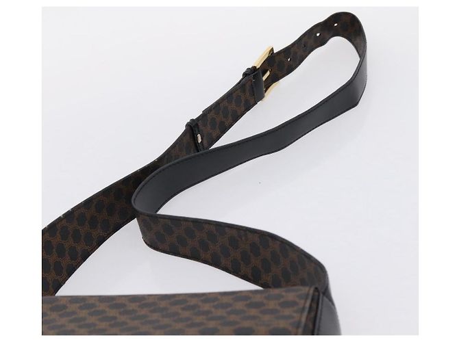 Céline Borsa a tracolla CELINE Macadam Canvas PVC Nero Tono Oro Auth mr2929A - vista 8