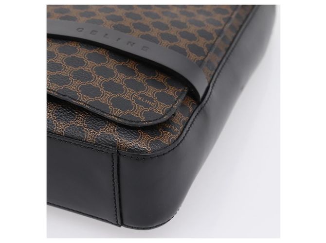 Céline Borsa a tracolla CELINE Macadam Canvas PVC Nero Tono Oro Auth mr2929A - vista 9