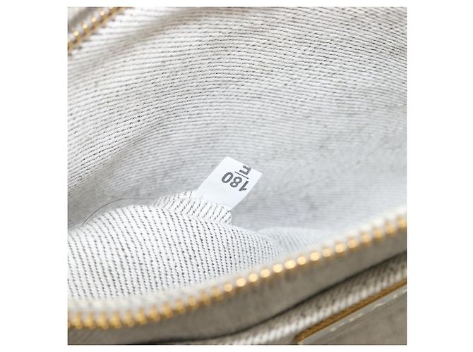 PRADA Canapa PM Handtasche Canvas Gray Gold Auth ep15913 Braun Golden - Ansicht 12