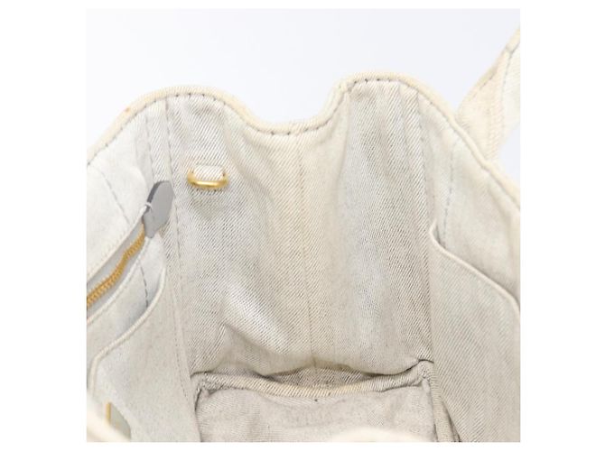 PRADA Canapa PM Handtasche Canvas Gray Gold Auth ep15913 Braun Golden - Ansicht 22