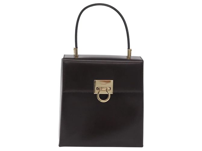 Borsa Salvatore Ferragamo in pelle marrone tono oro Auth mr2958A - vista 13