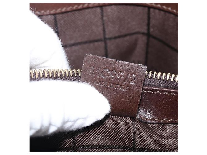 Céline Bolsa de mão CELINE C Macadam Canvas Suede Brown Gold Auth ep15941 Marrom Dourado - vista 12