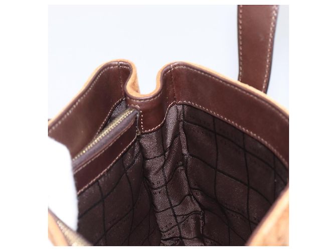 Céline Bolsa de mão CELINE C Macadam Canvas Suede Brown Gold Auth ep15941 Marrom Dourado - vista 19
