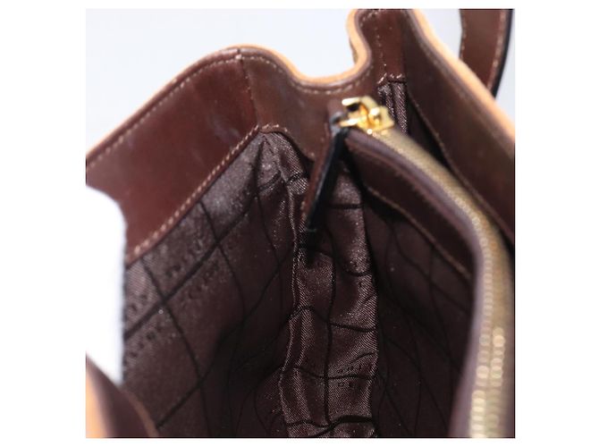 Céline Bolsa de mão CELINE C Macadam Canvas Suede Brown Gold Auth ep15941 Marrom Dourado - vista 20