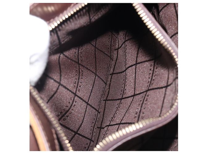 Céline Bolsa de mão CELINE C Macadam Canvas Suede Brown Gold Auth ep15941 Marrom Dourado - vista 22