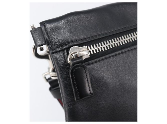Borsa a pochette VERSACE in pelle nera e argento Auth bs37152A Nero - vista 17