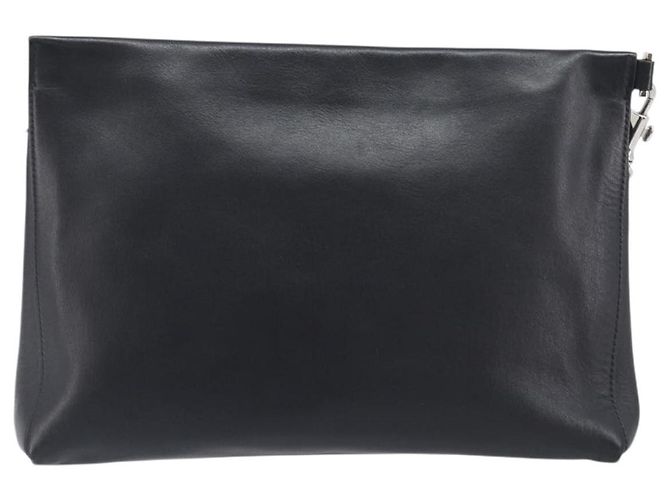 Borsa a pochette VERSACE in pelle nera e argento Auth bs37152A Nero - vista 2