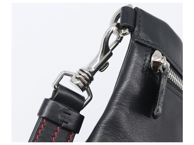 Borsa a pochette VERSACE in pelle nera e argento Auth bs37152A Nero - vista 9