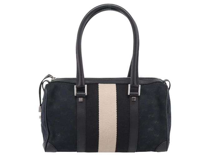 Borsa a mano GUCCI GG Canvas Nero Argento 000 0851 3754 Auth ep16134 - vista 13