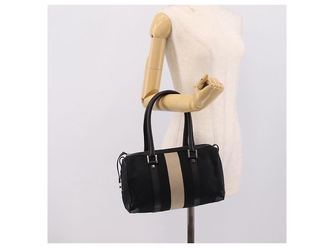 Borsa a mano GUCCI GG Canvas Nero Argento 000 0851 3754 Auth ep16134 - vista 23