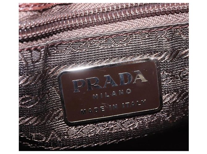 Bolso de hombro PRADA con cadena de plástico Cuero Harako Beige Silver Auth 206034V Plata - vista 20