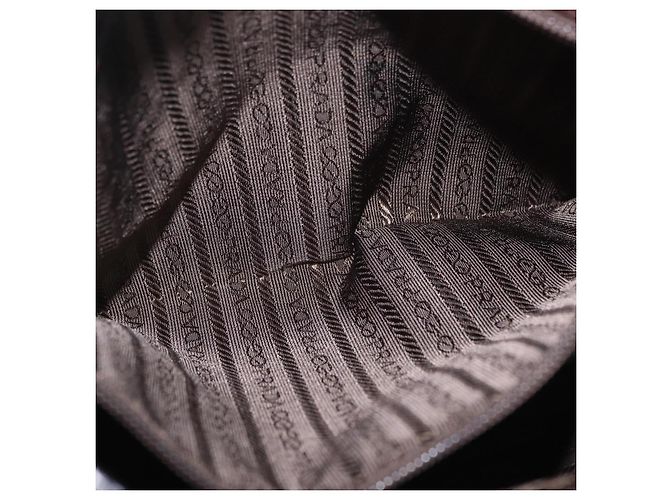 Bolso de hombro PRADA con cadena de plástico Cuero Harako Beige Silver Auth 206034V Plata - vista 24