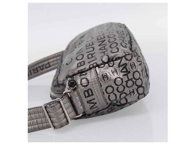 Borsa a tracolla CHANEL Unlimited Coated Canvas Silver CC Auth 204911 Argento - vista 3