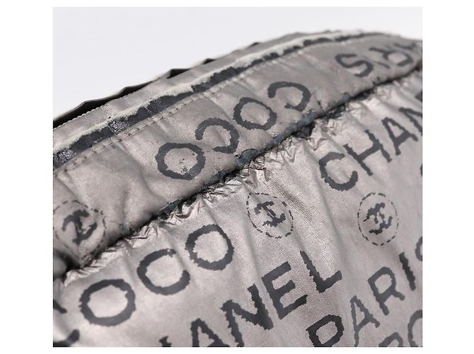 Borsa a tracolla CHANEL Unlimited Coated Canvas Silver CC Auth 204911 Argento - vista 6