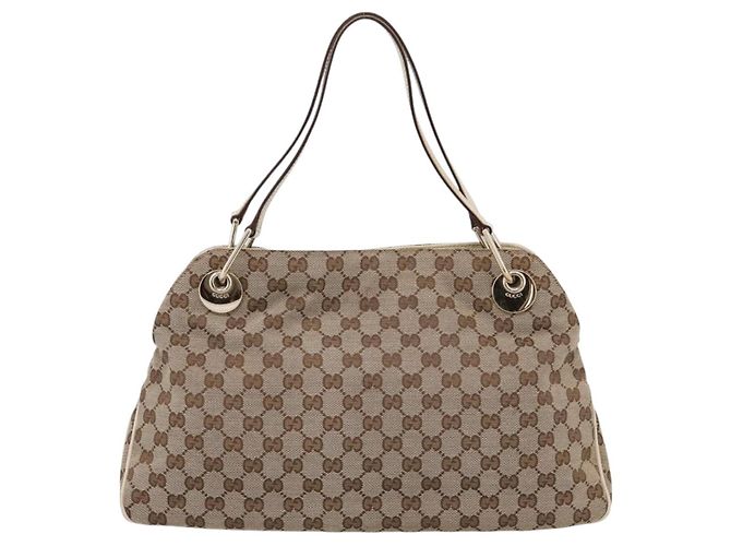 Borsa Tote GUCCI GG Canvas Beige Gold 121023 Auth ep16127 D'oro - vista 2