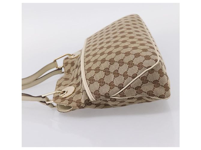 Borsa Tote GUCCI GG Canvas Beige Gold 121023 Auth ep16127 D'oro - vista 3