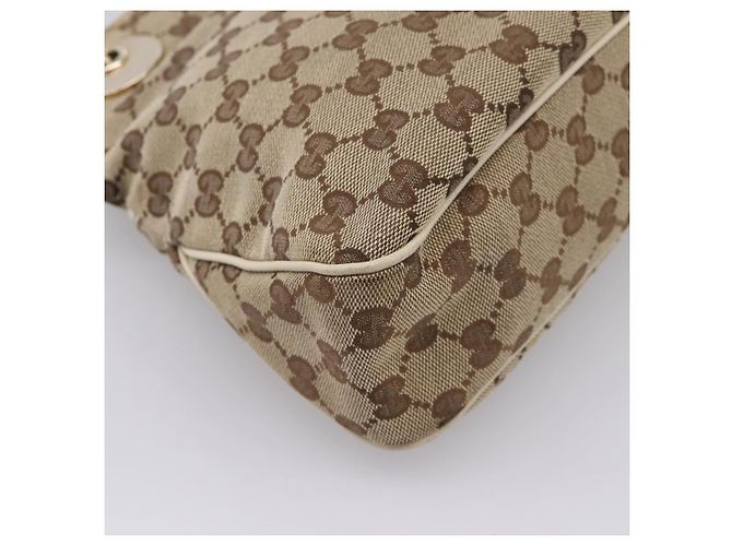 Borsa Tote GUCCI GG Canvas Beige Gold 121023 Auth ep16127 D'oro - vista 9