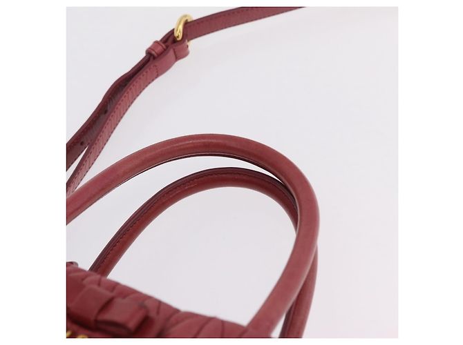 Borsa a mano Miu Miu Matelassé in pelle 2way Rosa Oro Auth 201984A D'oro - vista 14