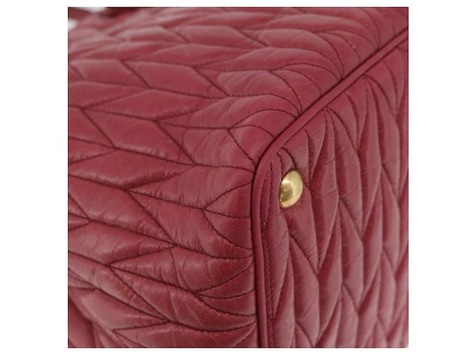 Borsa a mano Miu Miu Matelassé in pelle 2way Rosa Oro Auth 201984A D'oro - vista 17