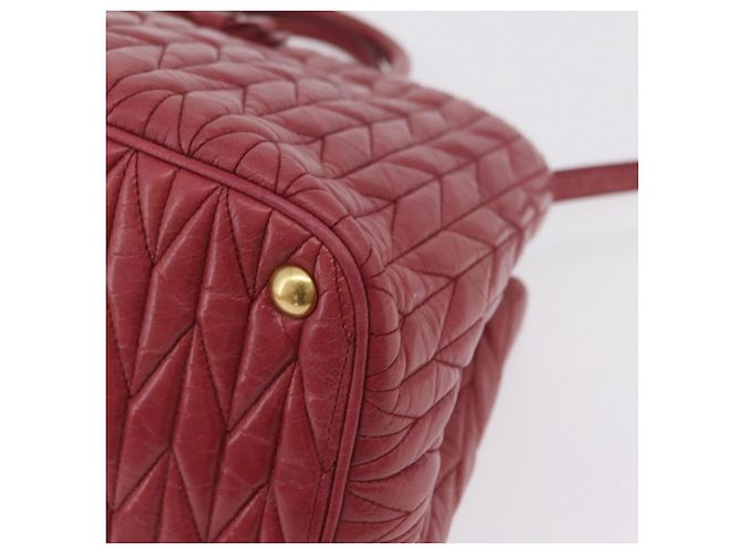 Borsa a mano Miu Miu Matelassé in pelle 2way Rosa Oro Auth 201984A D'oro - vista 18