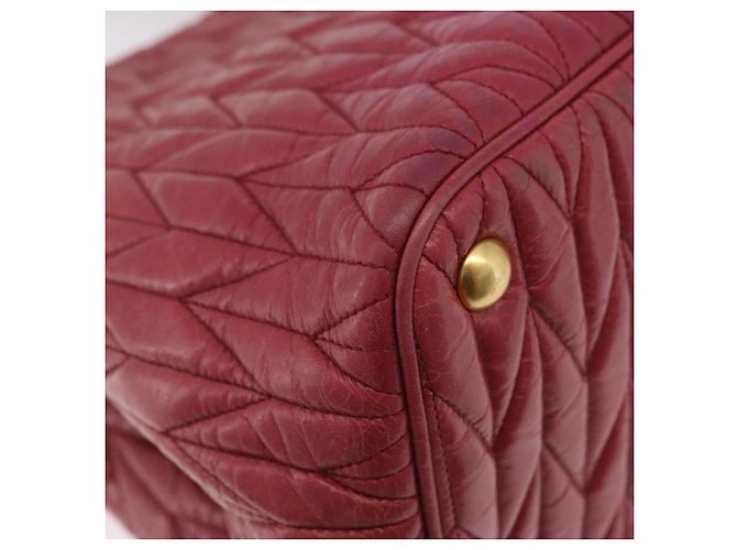 Borsa a mano Miu Miu Matelassé in pelle 2way Rosa Oro Auth 201984A D'oro - vista 19