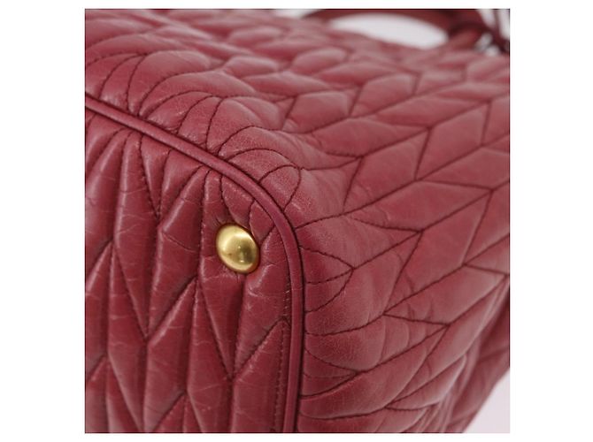 Borsa a mano Miu Miu Matelassé in pelle 2way Rosa Oro Auth 201984A D'oro - vista 20