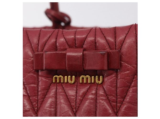 Borsa a mano Miu Miu Matelassé in pelle 2way Rosa Oro Auth 201984A D'oro - vista 21