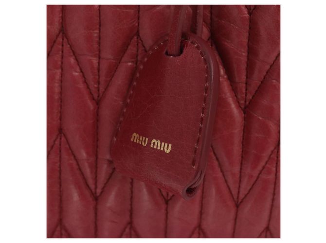 Borsa a mano Miu Miu Matelassé in pelle 2way Rosa Oro Auth 201984A D'oro - vista 22