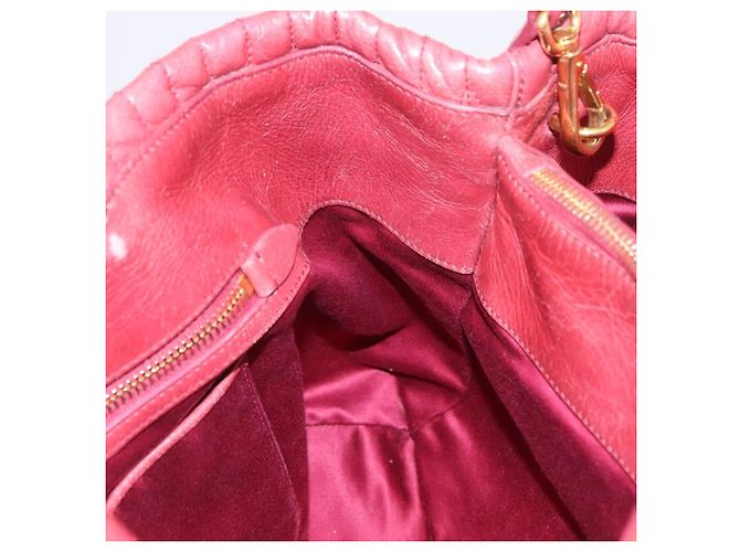 Borsa a mano Miu Miu Matelassé in pelle 2way Rosa Oro Auth 201984A D'oro - vista 24