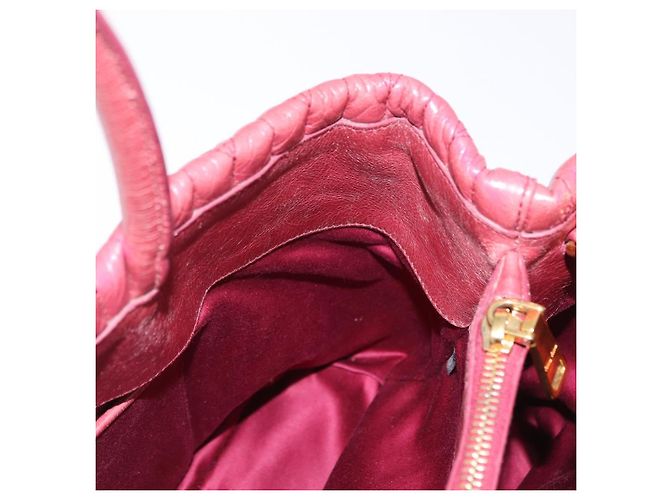 Borsa a mano Miu Miu Matelassé in pelle 2way Rosa Oro Auth 201984A D'oro - vista 27