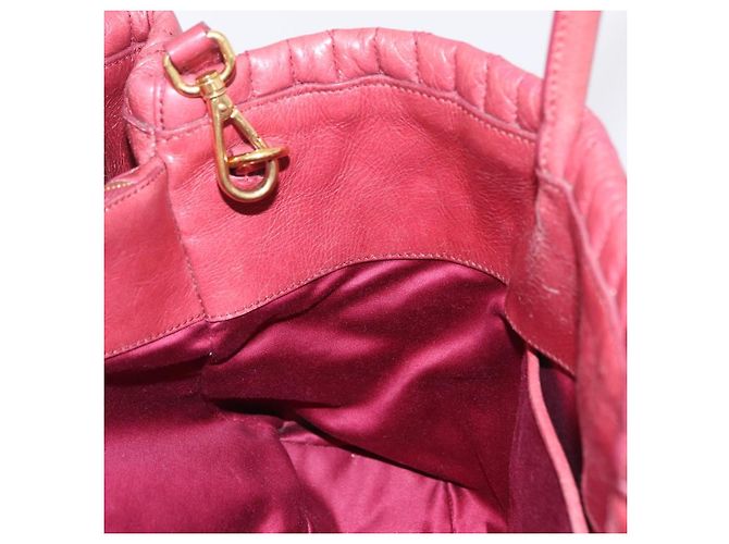 Borsa a mano Miu Miu Matelassé in pelle 2way Rosa Oro Auth 201984A D'oro - vista 28