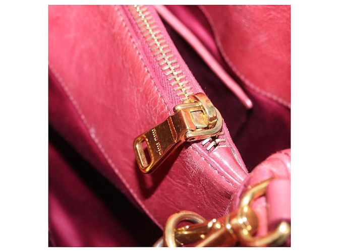 Borsa a mano Miu Miu Matelassé in pelle 2way Rosa Oro Auth 201984A D'oro - vista 32