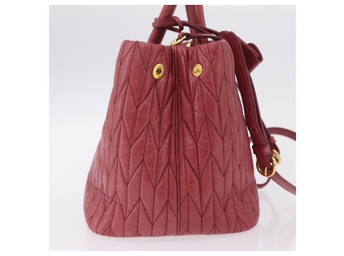Borsa a mano Miu Miu Matelassé in pelle 2way Rosa Oro Auth 201984A D'oro - vista 4