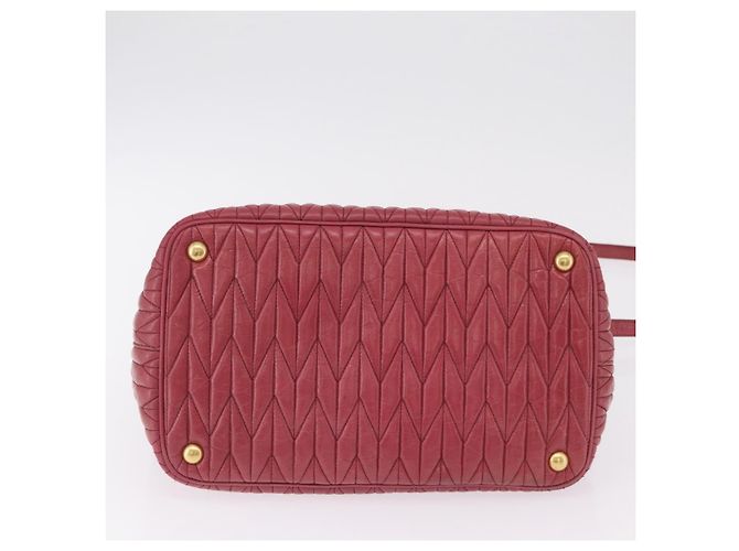 Borsa a mano Miu Miu Matelassé in pelle 2way Rosa Oro Auth 201984A D'oro - vista 5