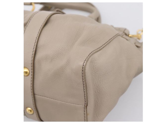 Borsa a mano Miu Miu in pelle 2way Beige Gold Auth 206249M D'oro - vista 16