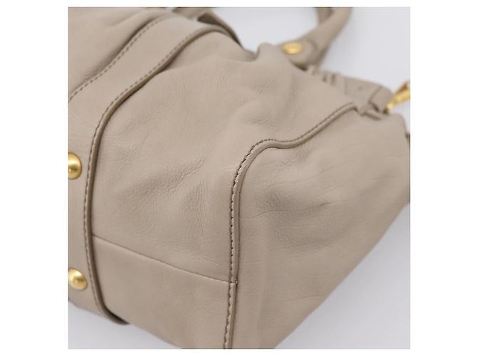 Borsa a mano Miu Miu in pelle 2way Beige Gold Auth 206249M D'oro - vista 18