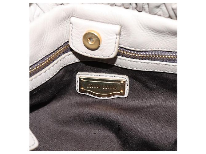 Borsa a mano Miu Miu in pelle 2way Beige Gold Auth 206249M D'oro - vista 21