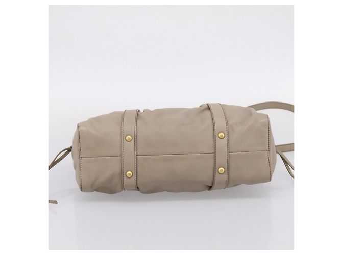 Borsa a mano Miu Miu in pelle 2way Beige Gold Auth 206249M D'oro - vista 5