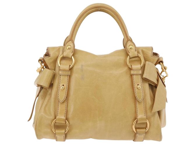 Borsa a mano Miu Miu in pelle 2way Yellow Gold Auth yk20904V D'oro Giallo - vista 2