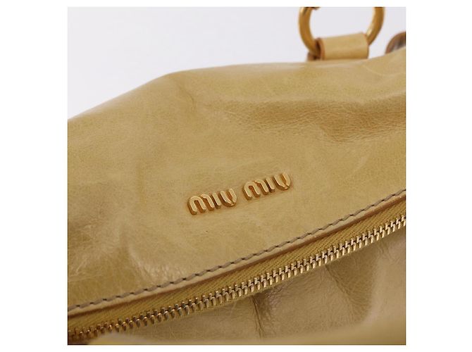 Borsa a mano Miu Miu in pelle 2way Yellow Gold Auth yk20904V D'oro Giallo - vista 21