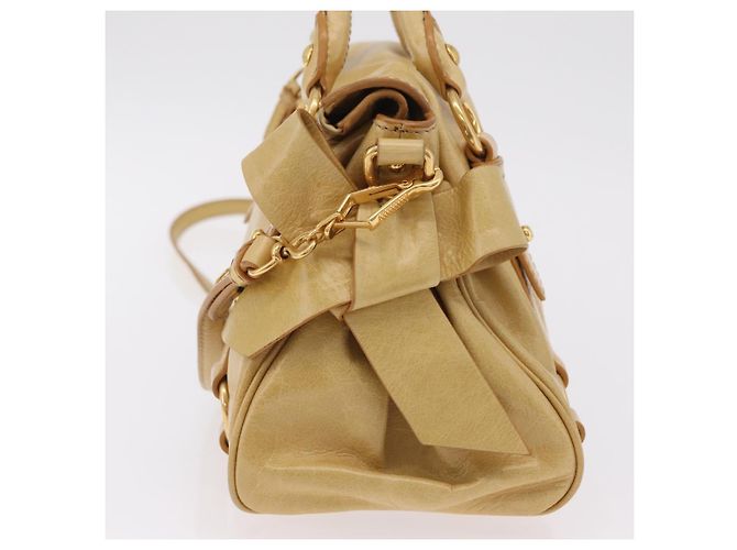 Borsa a mano Miu Miu in pelle 2way Yellow Gold Auth yk20904V D'oro Giallo - vista 4