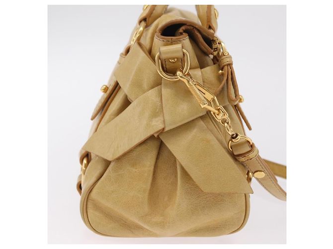 Borsa a mano Miu Miu in pelle 2way Yellow Gold Auth yk20904V D'oro Giallo - vista 5