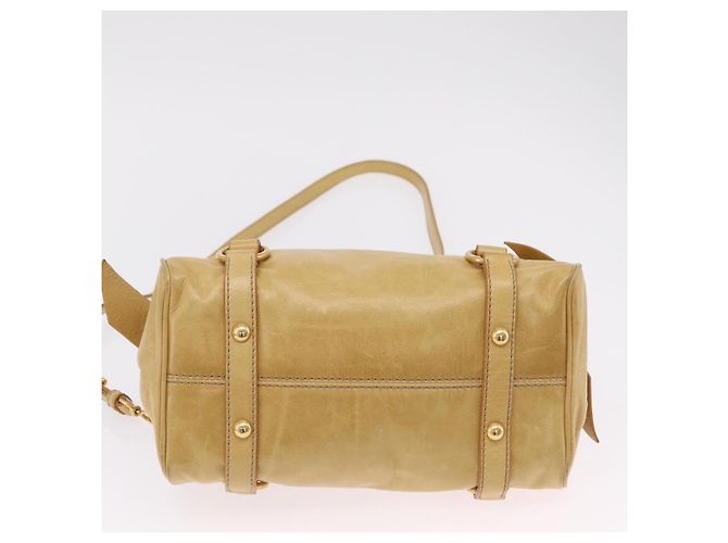 Borsa a mano Miu Miu in pelle 2way Yellow Gold Auth yk20904V D'oro Giallo - vista 6