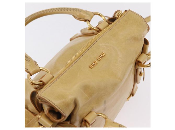 Borsa a mano Miu Miu in pelle 2way Yellow Gold Auth yk20904V D'oro Giallo - vista 7