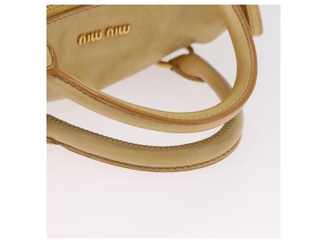 Borsa a mano Miu Miu in pelle 2way Yellow Gold Auth yk20904V D'oro Giallo - vista 8