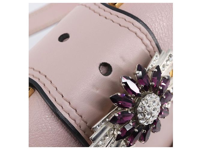 Borsa a tracolla Miu Miu Madras Bijoux in pelle Pink Gold Auth ka6350V Rosa D'oro - vista 10
