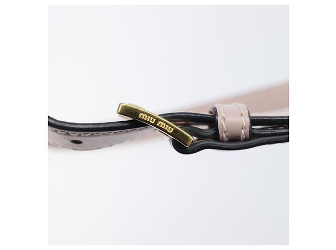 Borsa a tracolla Miu Miu Madras Bijoux in pelle Pink Gold Auth ka6350V Rosa D'oro - vista 9