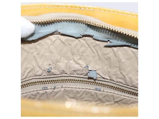 Borsa a mano LOUIS VUITTON Monogram Vernis Houston Beige M91004 LV Auth bs37348 - vista 10