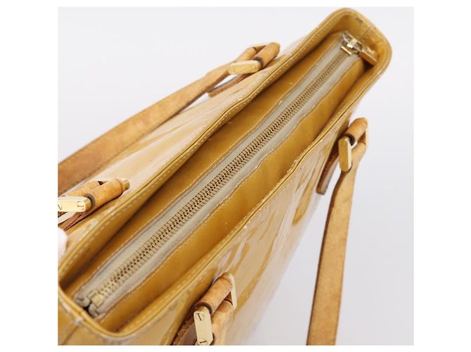 Borsa a mano LOUIS VUITTON Monogram Vernis Houston Beige M91004 LV Auth bs37348 - vista 14